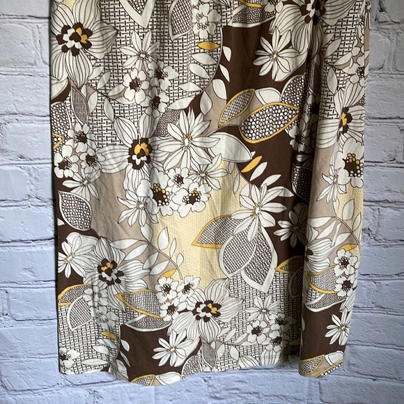 LOFT Brown Tan Yellow Strapless Floral Mini Dress Size XS - Picture 3 of 6